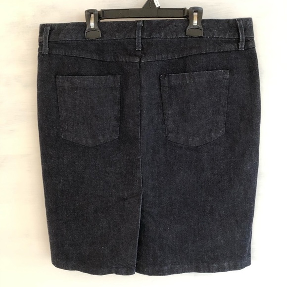GAP 1969 Jean skirt Front zipper Dark wash Navy skirt high waisted denim Size 31 - Picture 2 of 6